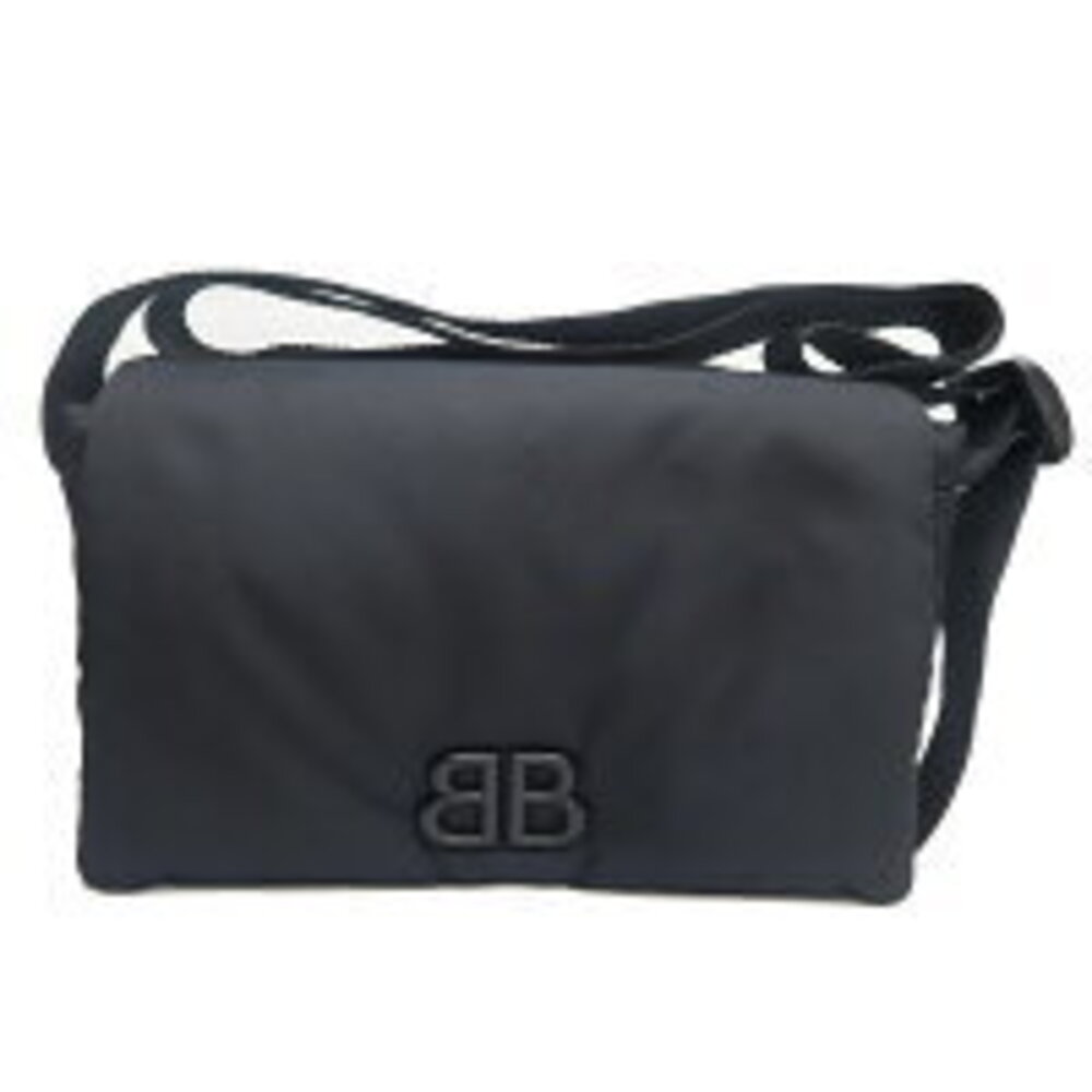 Balenciaga Monaco Flap Messenger Shoulder Bag Black